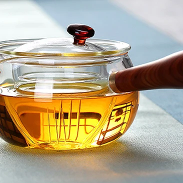 
Eco-friendly clear Customized glass teapot with borosilicate glass 