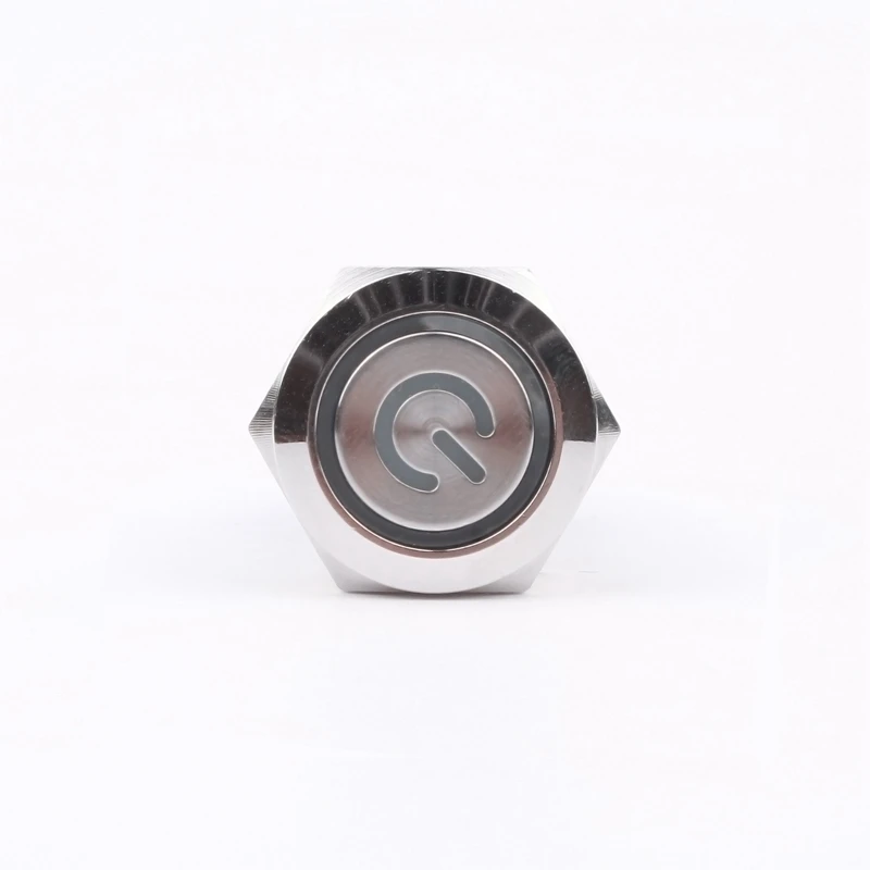 5 Pin Terminals Stainless steel/Brass nickelage power light  19 mm  push button switch