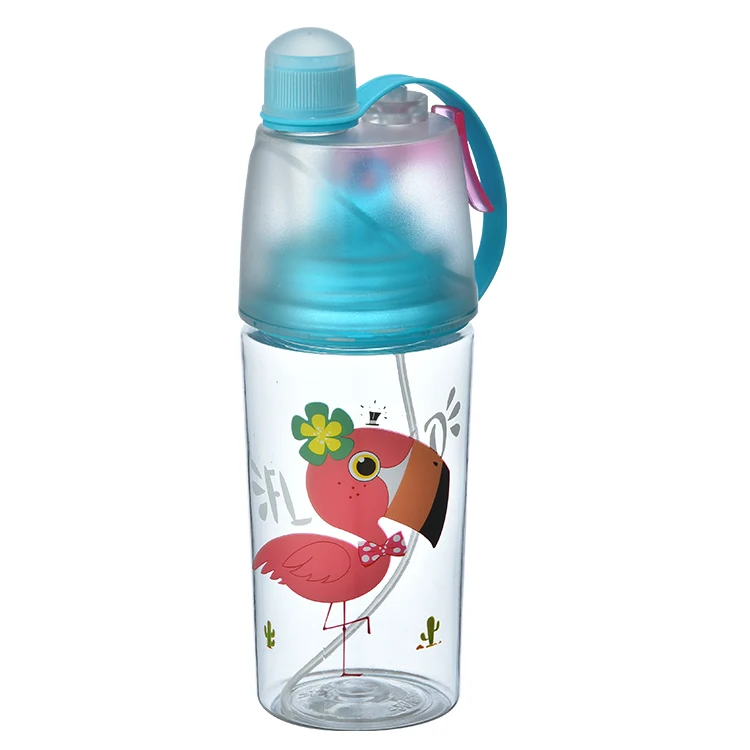 400ml/600ML BPA Free Travel Portable Plastic Water Bottle with Spray Mist for Children School Spray water bottle