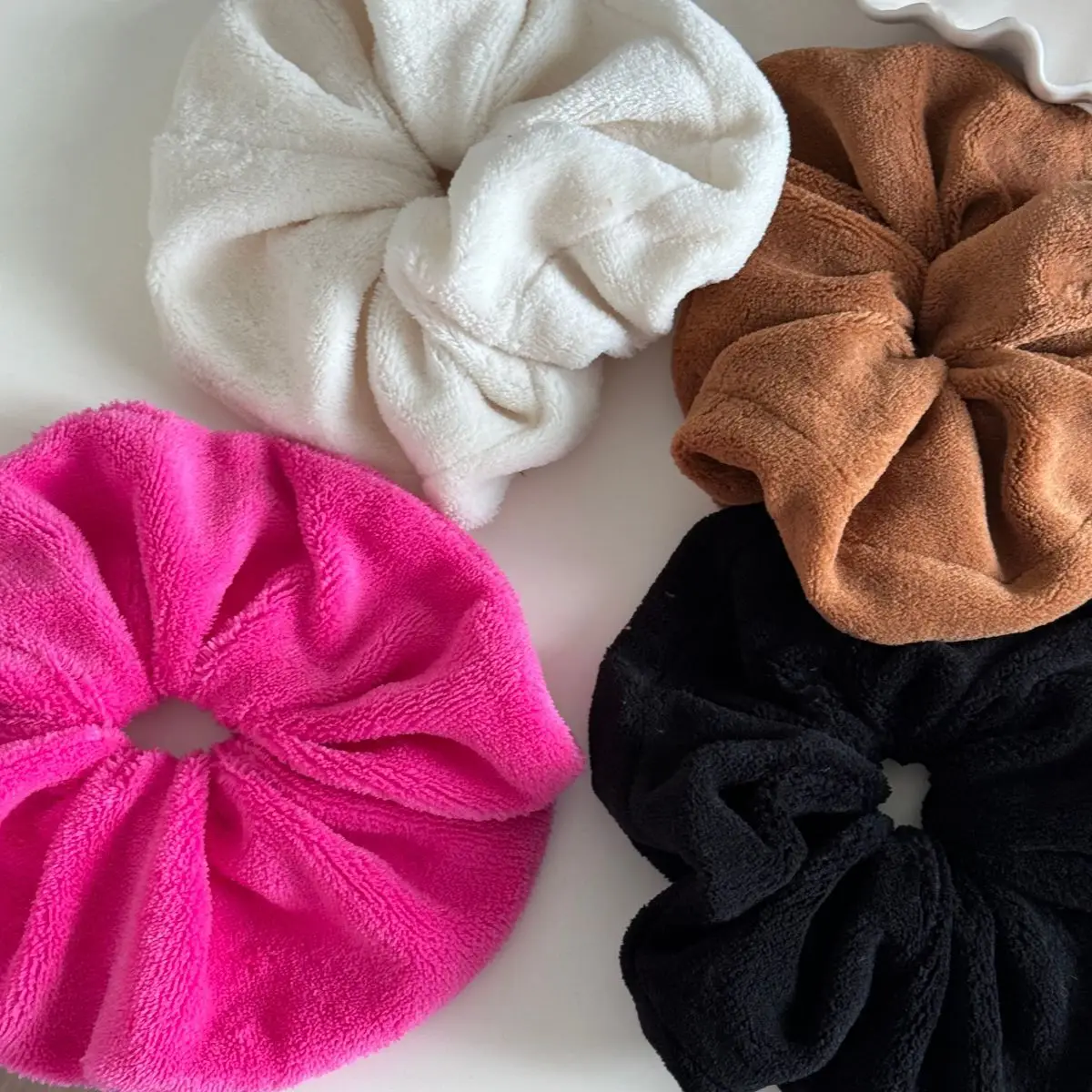 Super Large Towel Cloth Hair Scrunchies for Girls Solid Color Drying Hair Hair Ties for Women