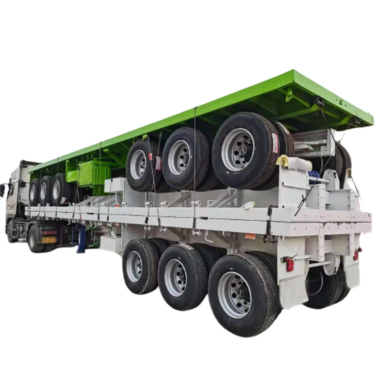 3 Axle flatbed container semi-trailer truck 60 ton container flatbed trailer