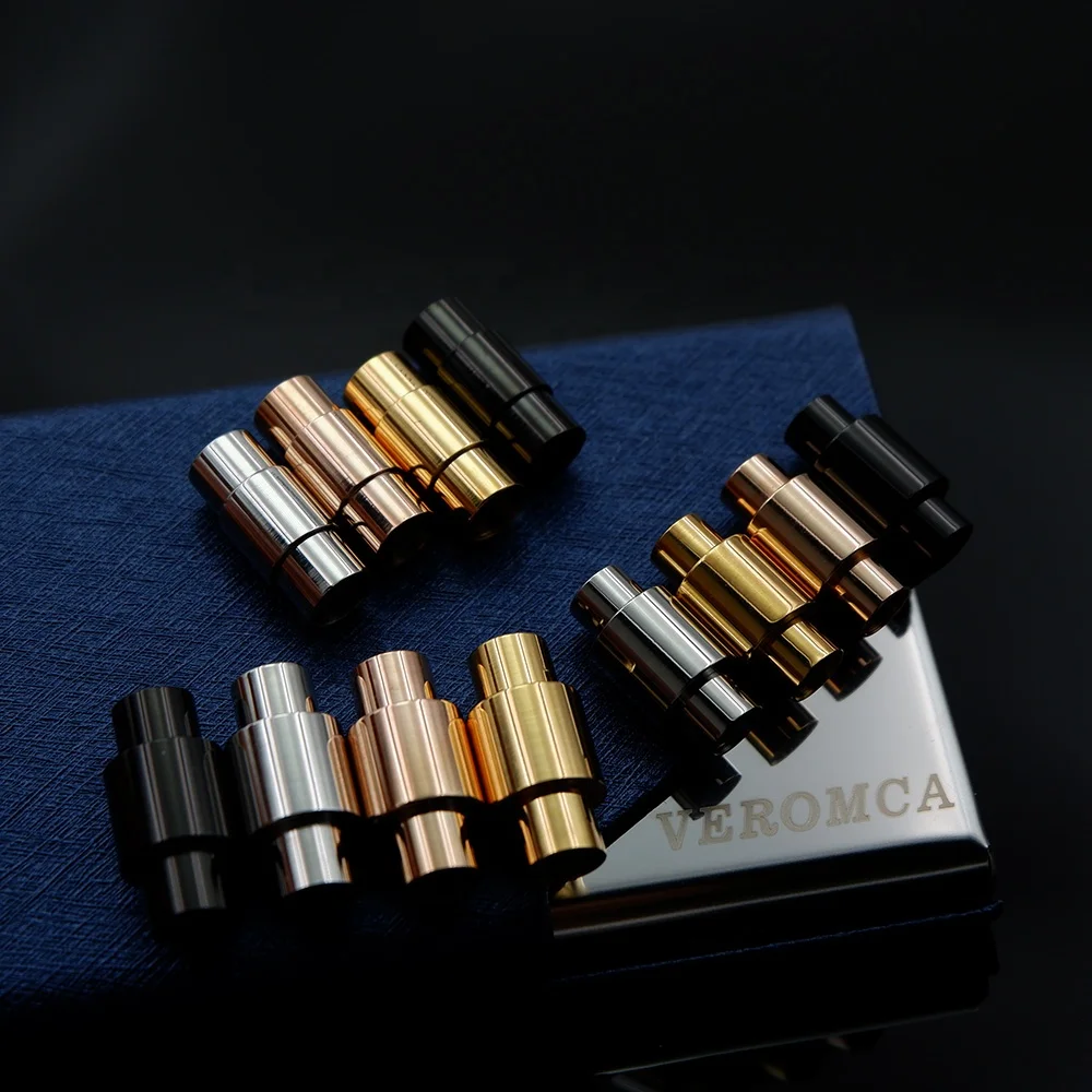 VEROMCA Stainless Steel Clasp Wheel Round Jewelry Clasp Leather Rope Connecting Clasp