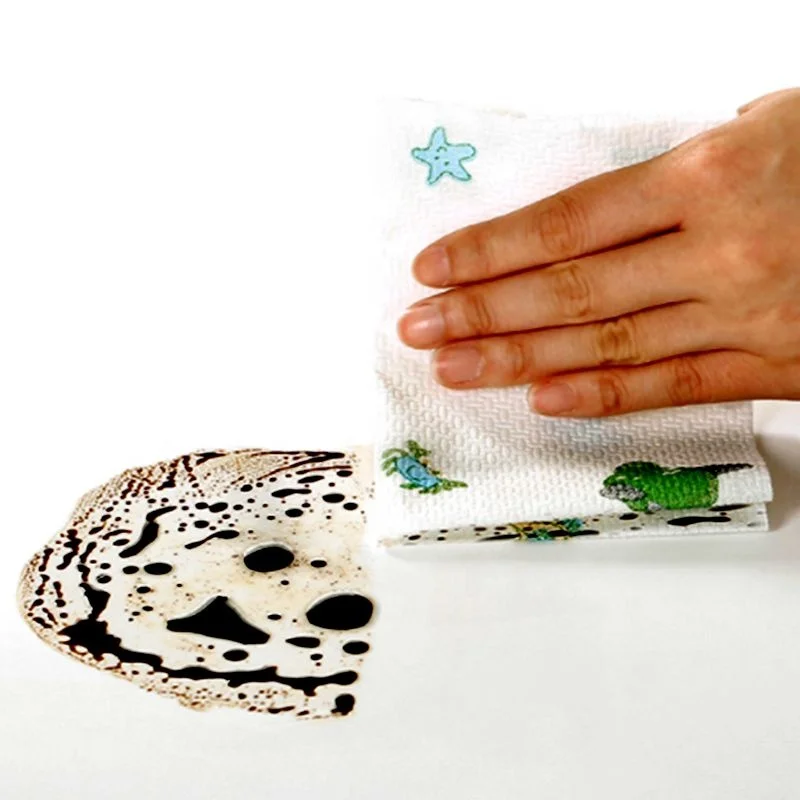 Microfiber Kitchen Cleansing Scrubber Towel Roll Disposable Abrasion Resistant Kitchen Cloth Rag