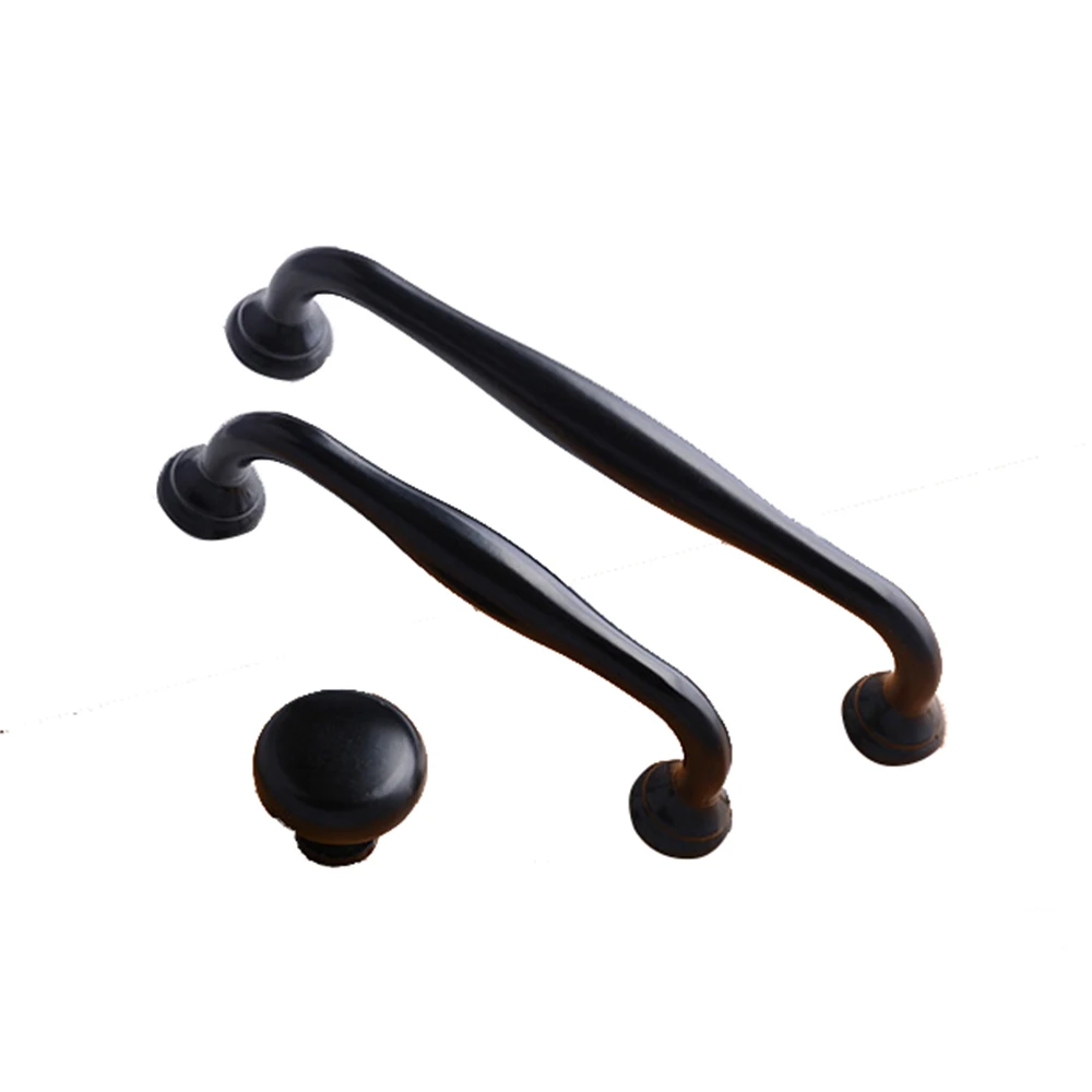 High Quality Black Square Aluminium alloy Drawer Kitchen Furniture Pull Handles Knobs Cabinet Furniture Handle