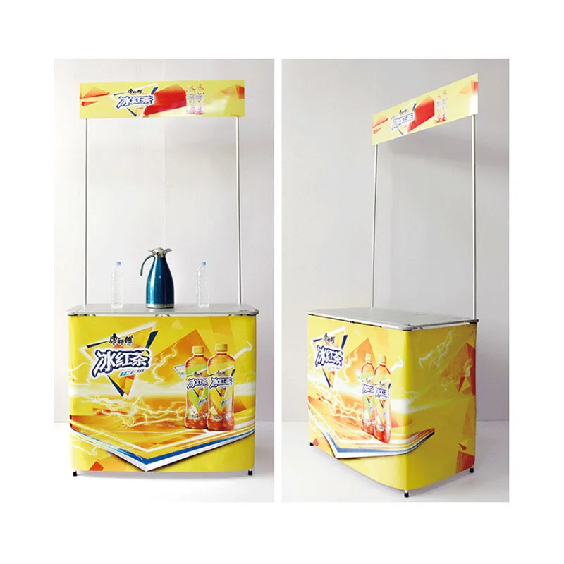 Guaranteed Quality Custom Size Foldable Aluminum Alloy Frame Display Goods Counter Led Promotion Table