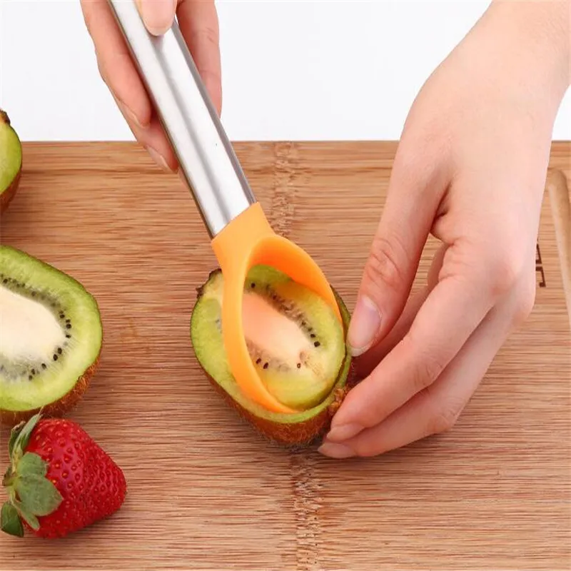 HOMETREE Watermelon Papaya Peeling Seed Double Side Melon Corer Dig Pulp Peel Fruit Flesh Separator Kitchen Tools H175