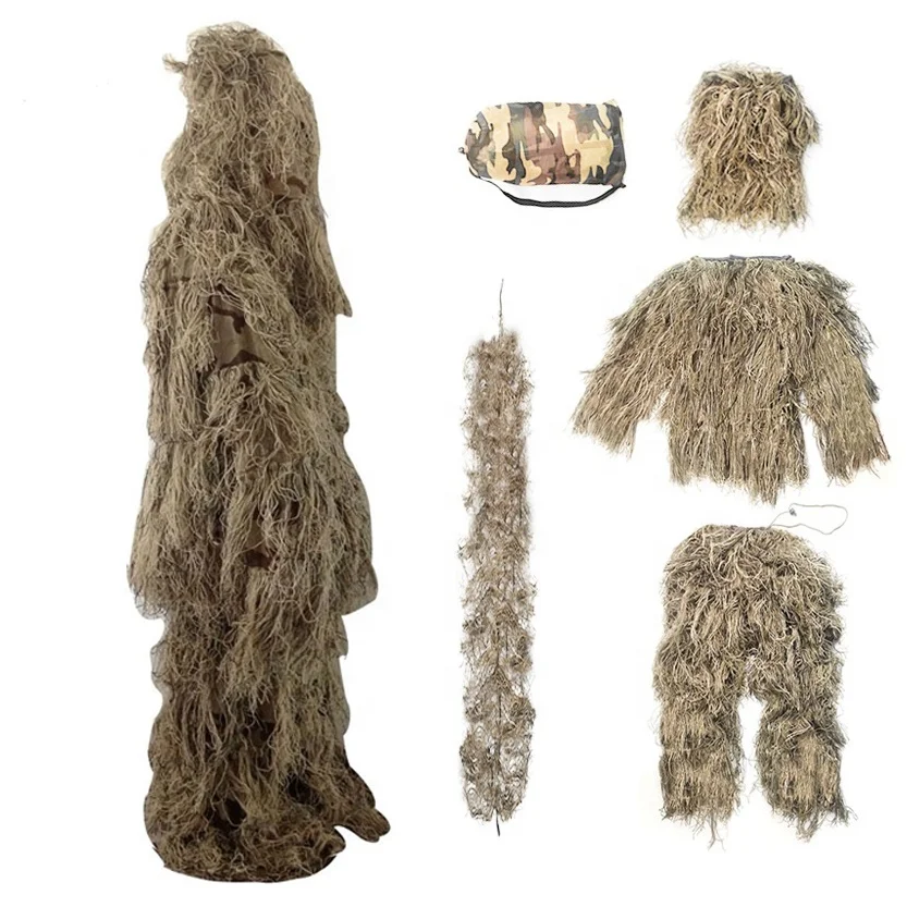 Ghillie Hunt Suit Gear Camouflage Jungle Uniform For Hunting Orange Hunting Clothes