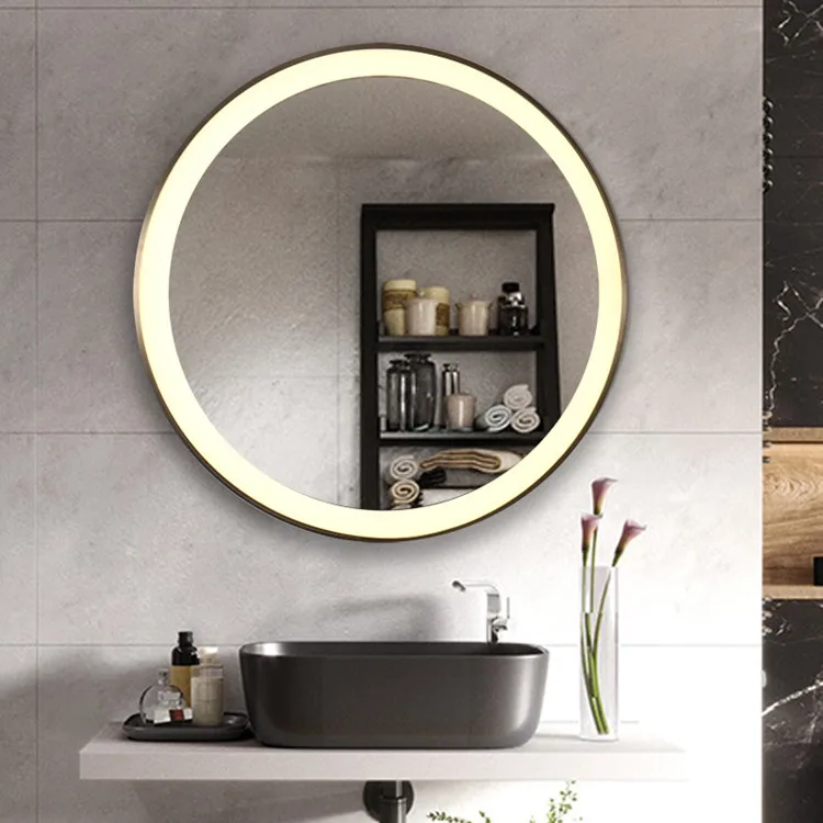 
Wholesale Aluminum Framed Wall Mount Illuminated Bathroom Round Vanity LED Mirror with Light 