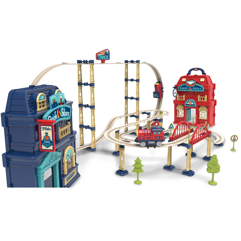 Hot sale Children Educational Play DIY Train Railway Track City Rail Set Plastic Train Track Toys