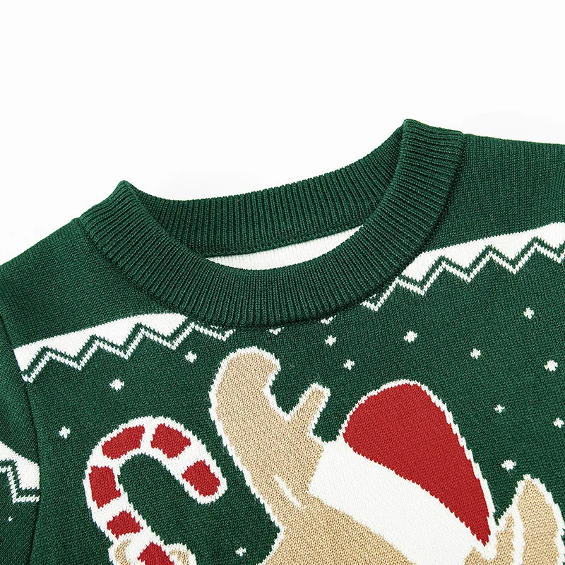 2024 Custom Design New Kids Christmas Sweater Boy Baby Cute Elk Cartoon Pullover Girl Autumn Jumper