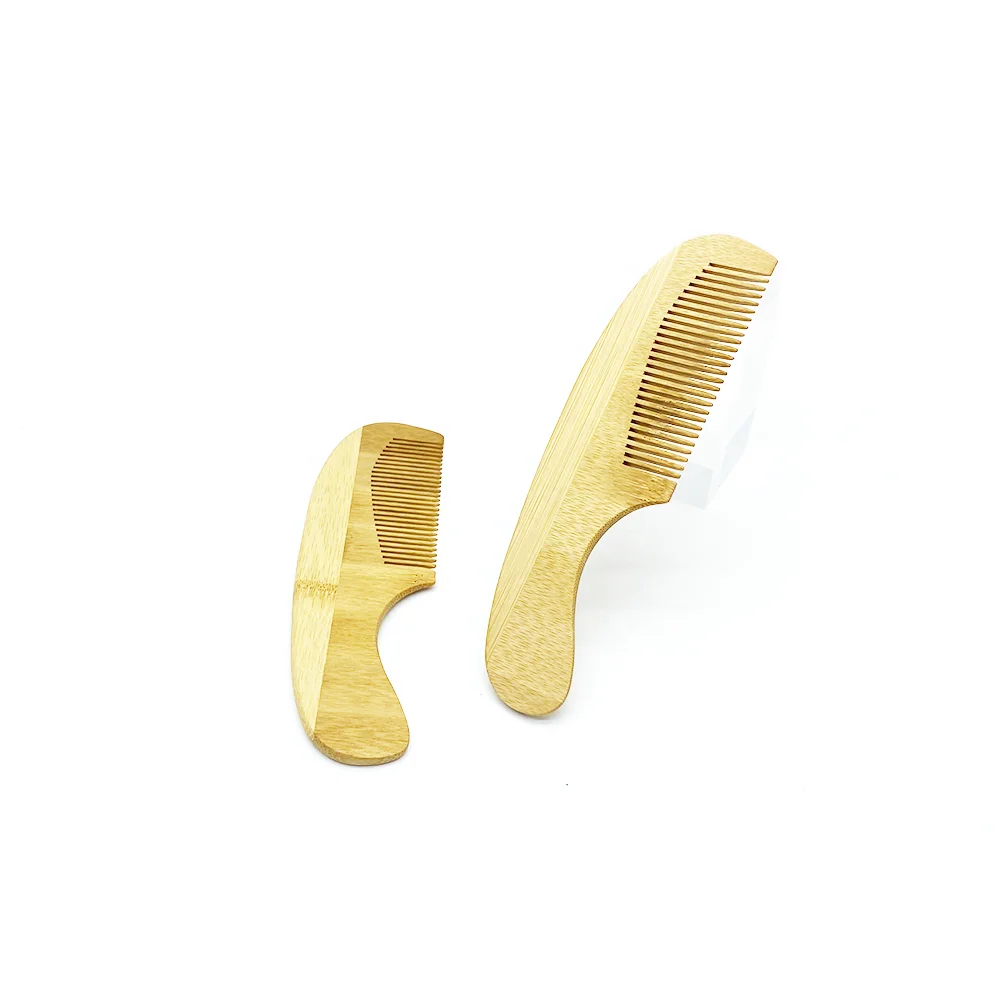 2023 Curved Paddle Hair Comb with Logo Styling Tools  Eco-friendly Bamboo Comb for Hair Smooth and Massage