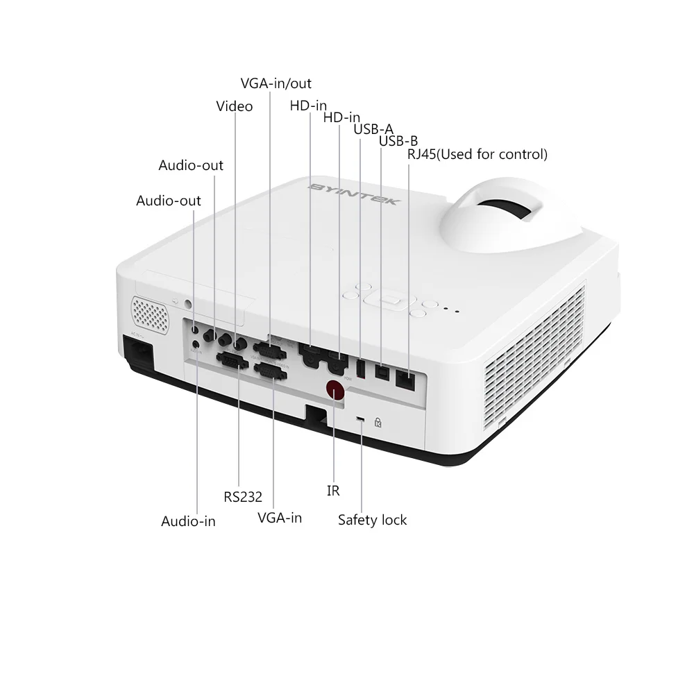 BYINTEK C500WST 3LCD Short Throw Overhead business Projector Outdoor Professional Advertising Computer Beam Hologram Projector