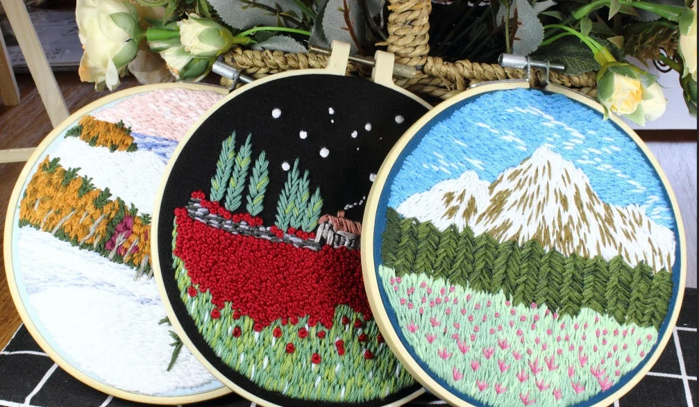 3D Embroidery Set DIY Cross Stitch Kits Landscape Series Embroidery Kits