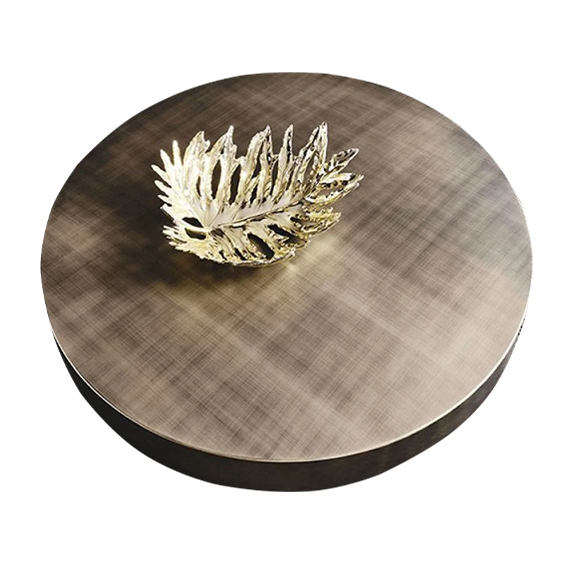 High end double stainless steel brass rotating round gold coffee table Italian nesting table modern luxury center table