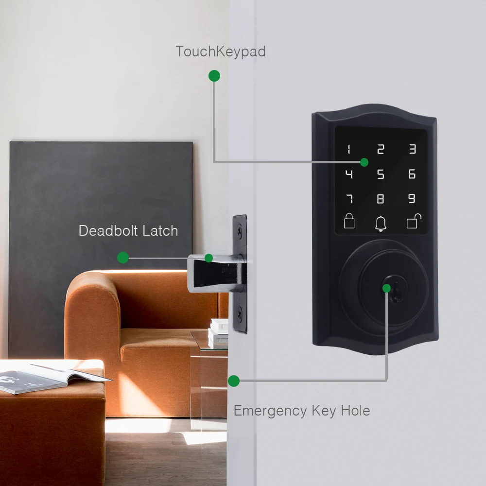 Electronical Digital Deadbolt Lock Touchpad Lock Anti Peed Auto Easy Install Pefect Replaced