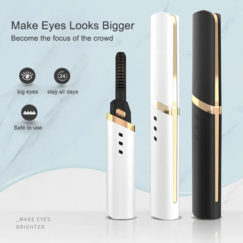 NEWEST Heated Eyelash Curler Eye Lash Curling Quick Heating Natural Long-lasting Eye Beauty Makeup Tool Electric Eyelash Curler