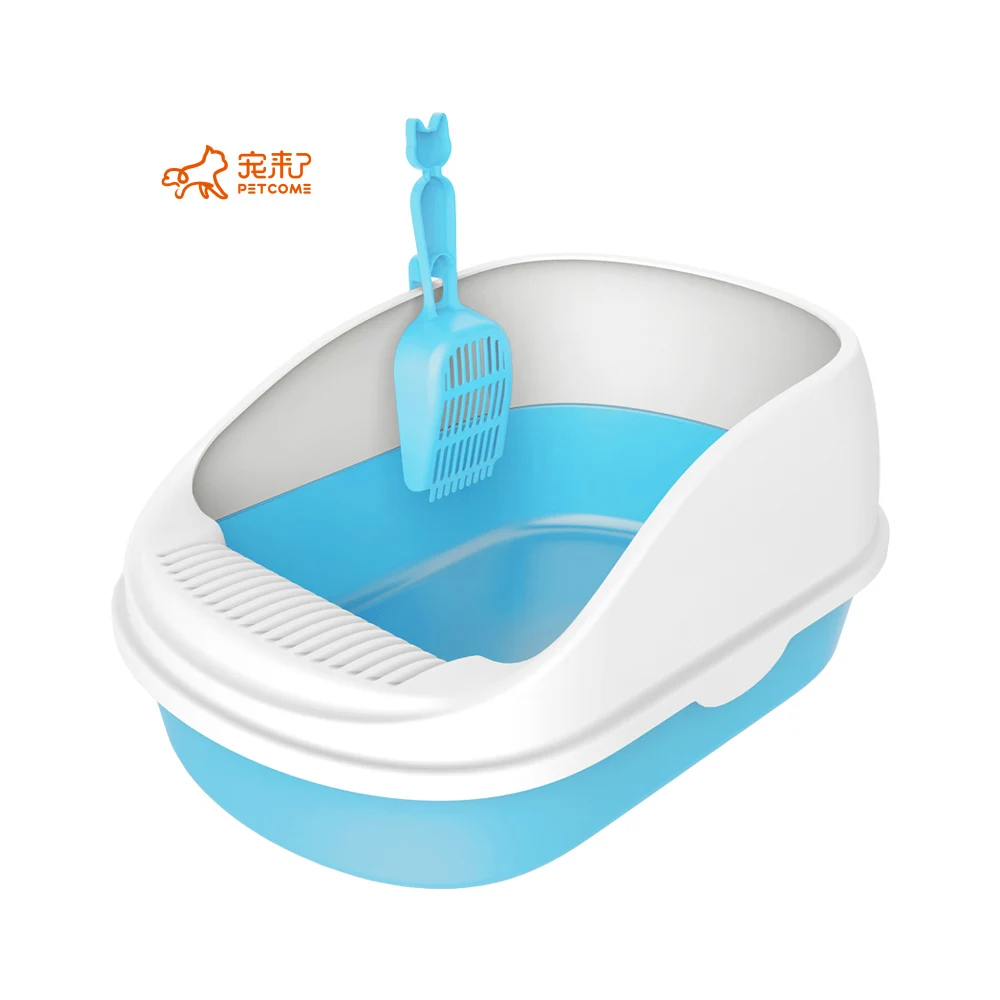 PETCOME Suppliers Wholesale Plastic Many Colors Large Portable Cat Litter Box Pet Toilet