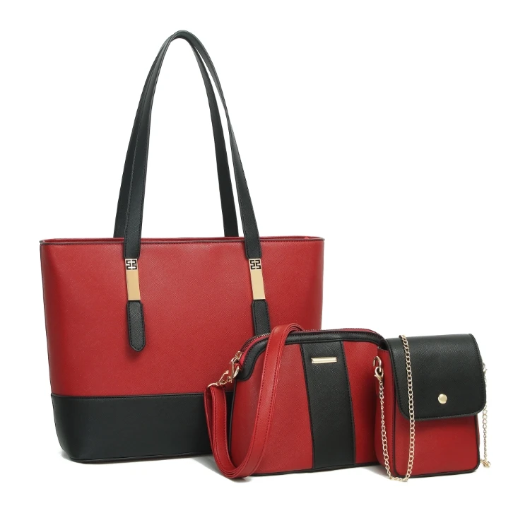 ELD103 Wholesale Factory Prices 3 in 1 Handbags China Trend 3 Piece Hand bags Set Bolsa Para Mujer Bolsas Para Dama