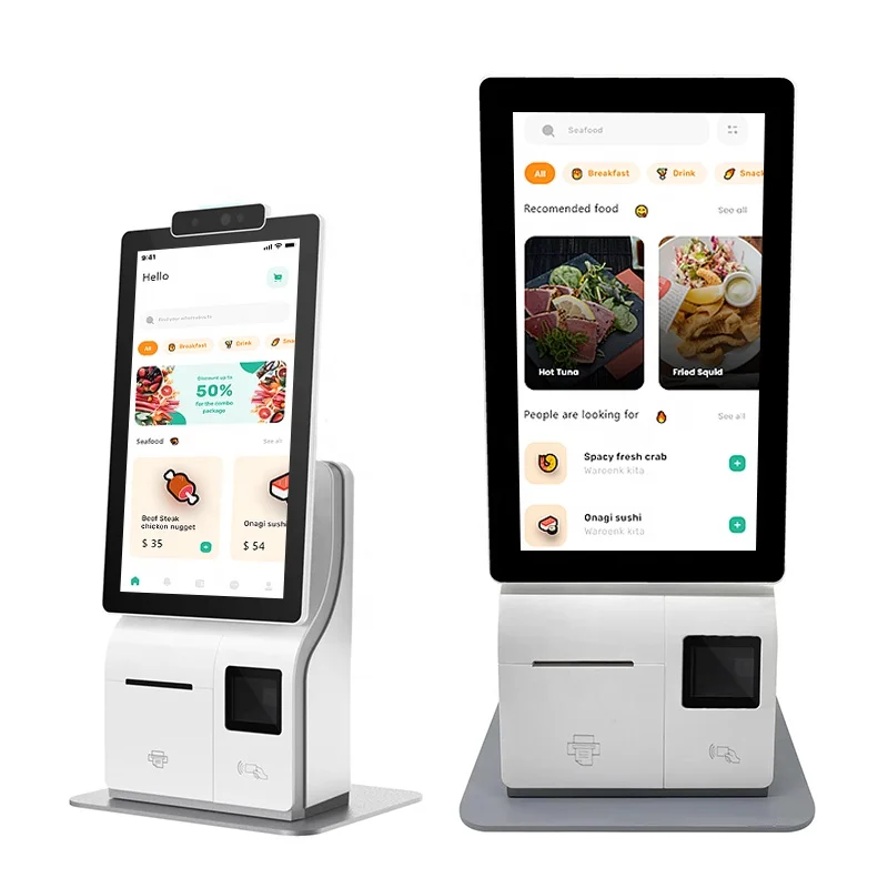 Customized Android Self Checkout Machine Kfc Mcdonalds Credit Card Payment Kiosk Self Ordering Kiosk