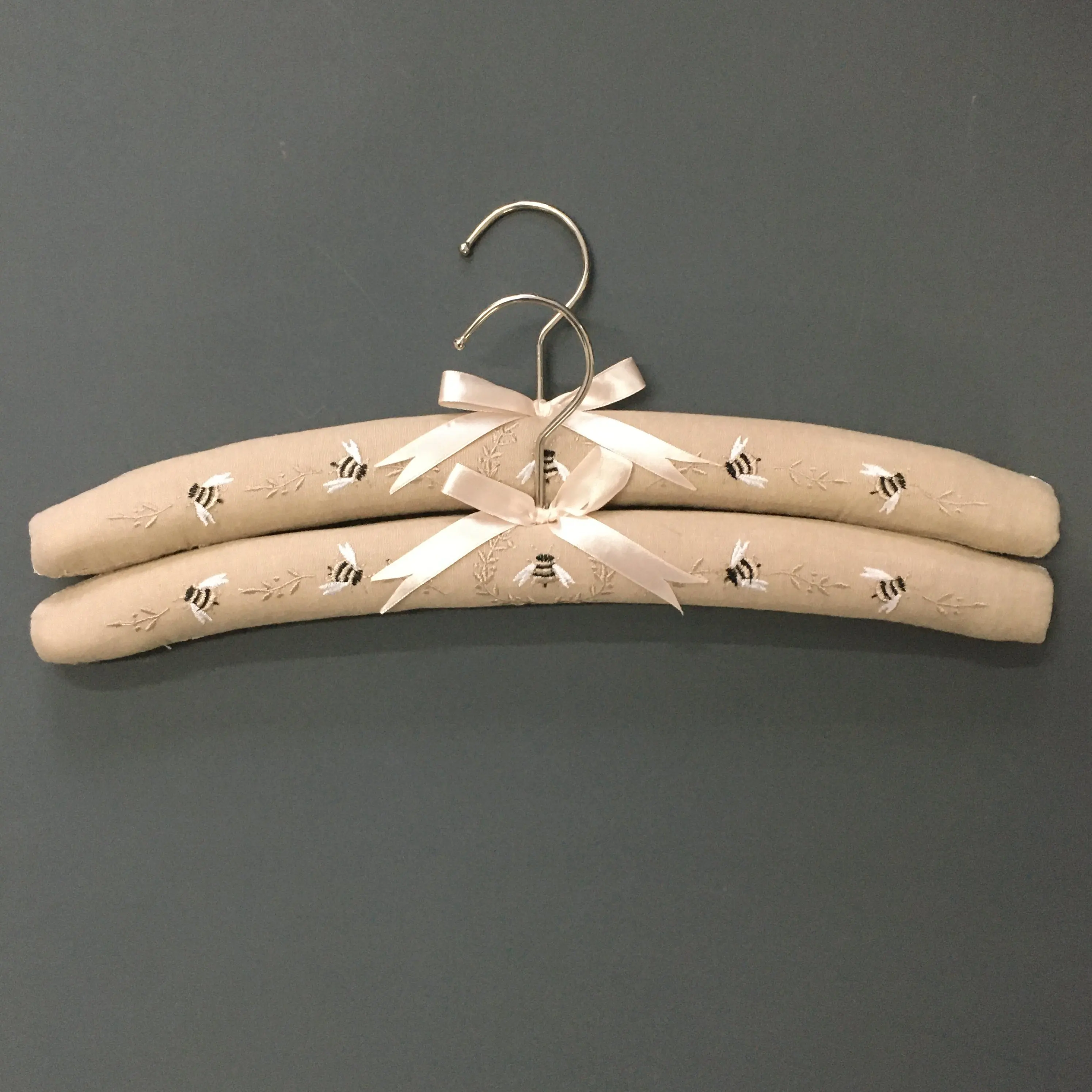 Bee Embroidered Padded Coat Hangers hanger