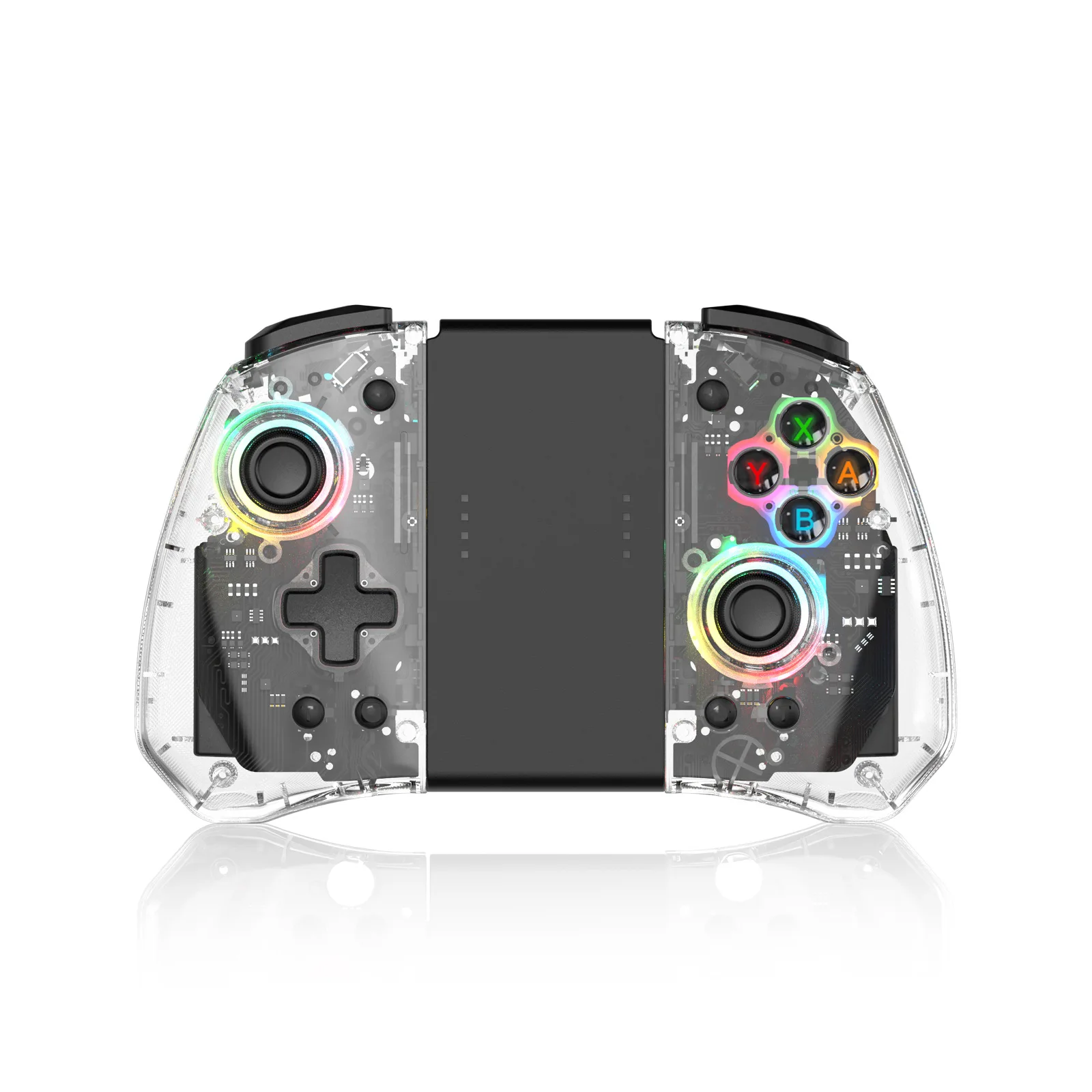 Transparent Wireless Controller Vibration Turbo 8 Colors LED Gamepad Joystick For Nintendo Switch Handheld Joycon