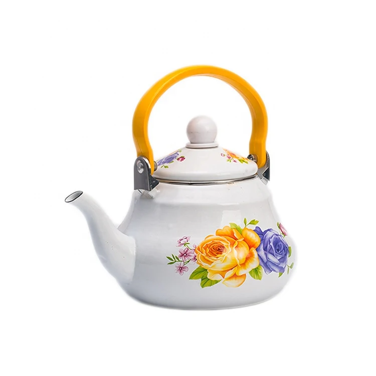 Custom Color Electric Boiling Water Enamel Kettle Carbon Steel Water Pots Coffee Kettles Enamel Coating