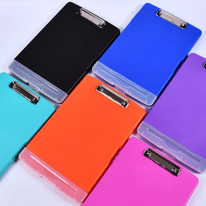 Hot Sale Custom Logo Heavy Duty PP A4 Document File Holder Refillable Storage Clipboard Lined Notepad with Pen Holder