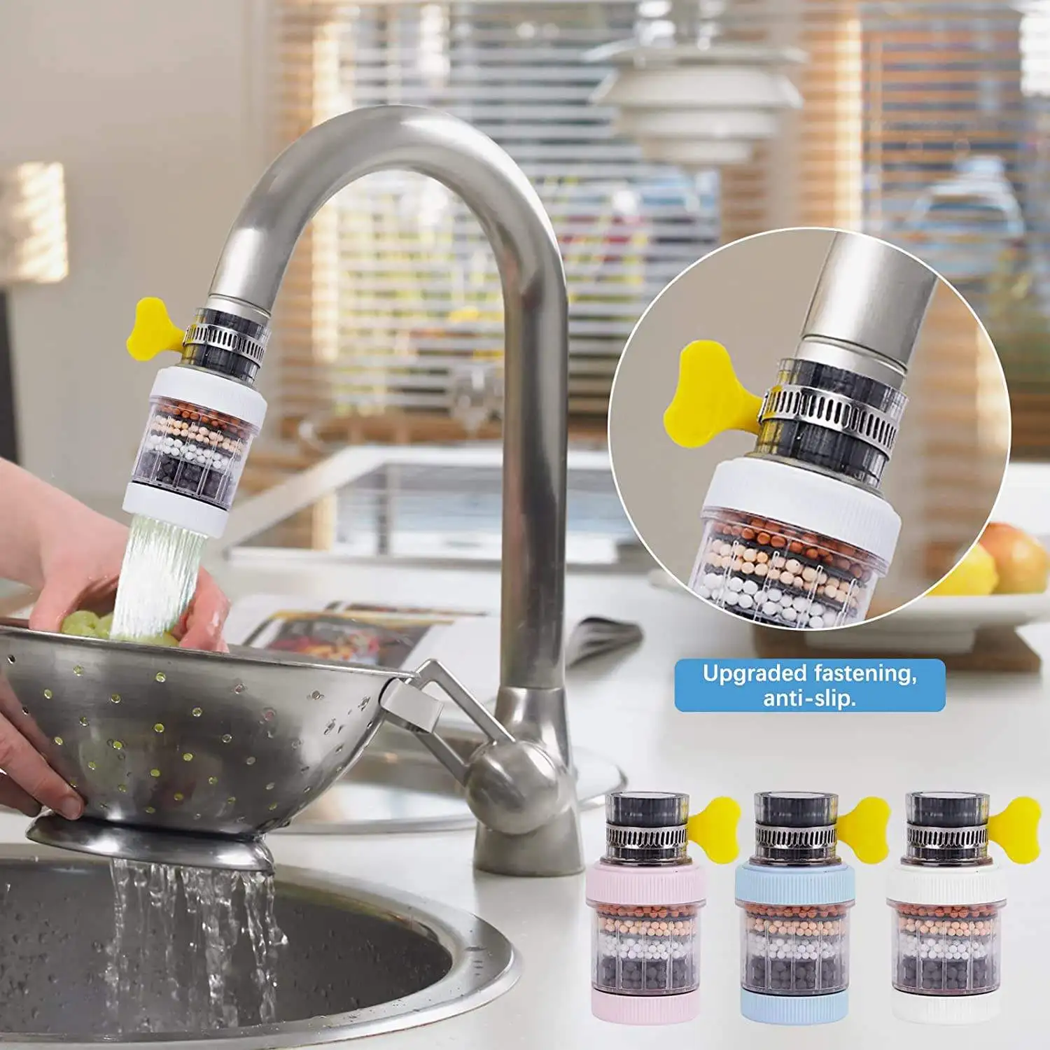 Purifier Kitchen Tap Filtration Activated Carbon Removes Chlorine Fluoride Heavy Metals Hard Water for Home Kitchen Bathroom