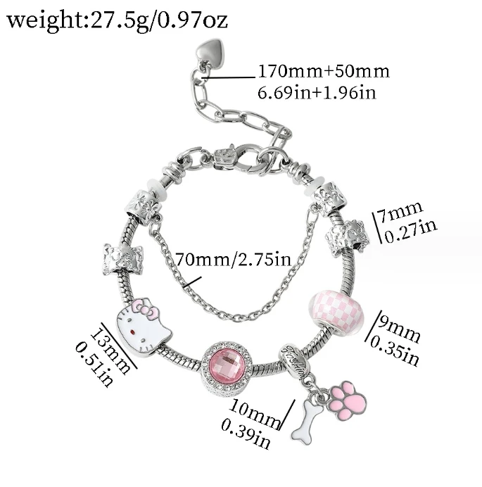 Cute cat mom slap bracelet  italian charm bracelet cat handmade bracelet jewelry for girls