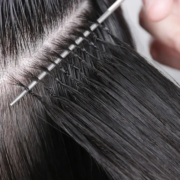 Top quality Virgin Remy Feather Line Hair In Natural Japan Market Korea no tip Hair Extension With Cotton Thread