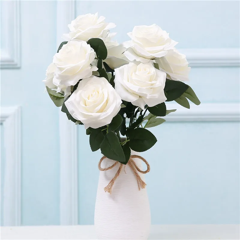 IFG factory direct colourful artificial flowers wedding rose with 10 heads