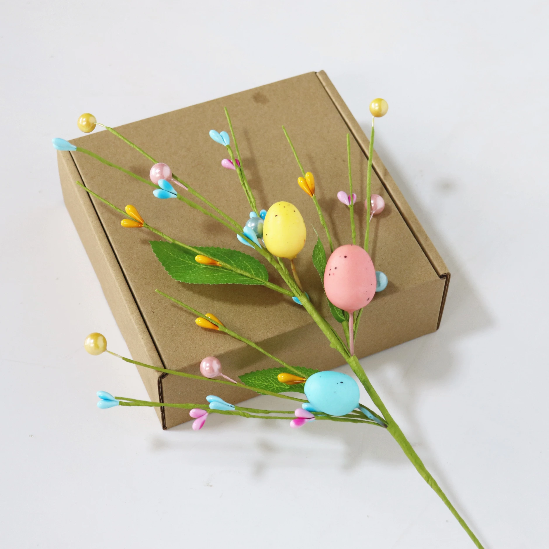 New Pearl color artificial berry color eggs spring Easter home decoration hand-rolled paper DIY  branch wedding decoration