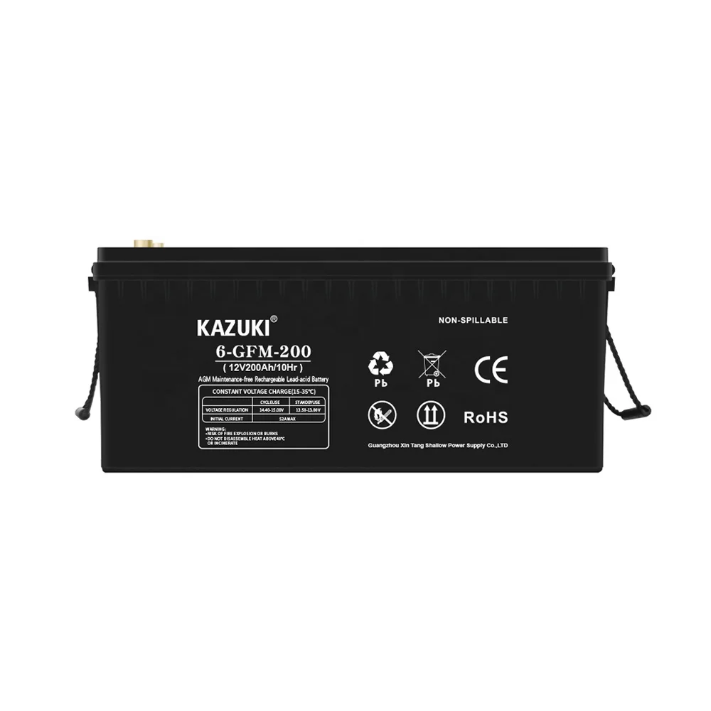 KAZUKI 12V 200AH Solar GEL Battery Maintenance-free Lead Acid Battery 12V200 AH GEL Battery For House