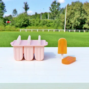 Custom Summer Hot Sales Ice Cream Tools With Wooden Sticks Silicone Popsicle Molds Custom Mini Silicone Ice Cream Popsicle Mold