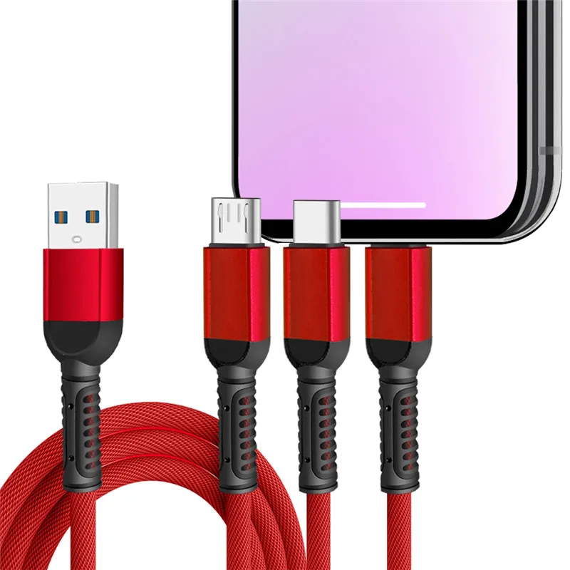  ICEBINGO бесплатная доставка зарядка для мобильного телефона 3 в 1 кабель Micro USB Type-C зарядки и передачи