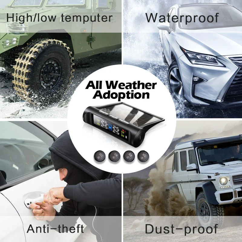 Tire Pressure Monitoring System, TPMS Tire Pressure Monitor System Colored Screen Universal Wireless LCD Display