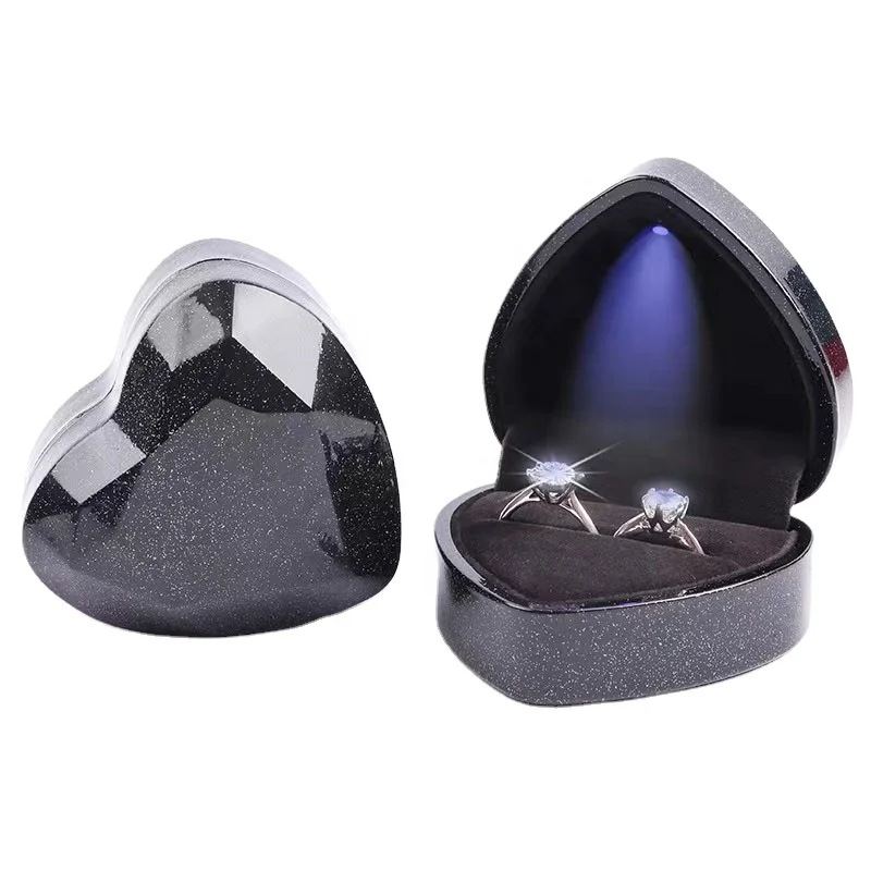 Led Jewellery Box Custom Jewelry Packaging Display Ring Holder Jewellery Package Pendant Ring Diamond LED Jewelry Box With Light