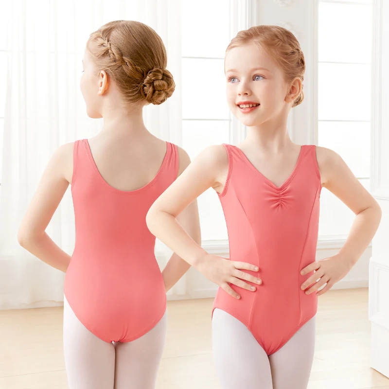 Children Nylon Vest Ballet Leotard Girls Basic Dance Gymnastics Bodysuit