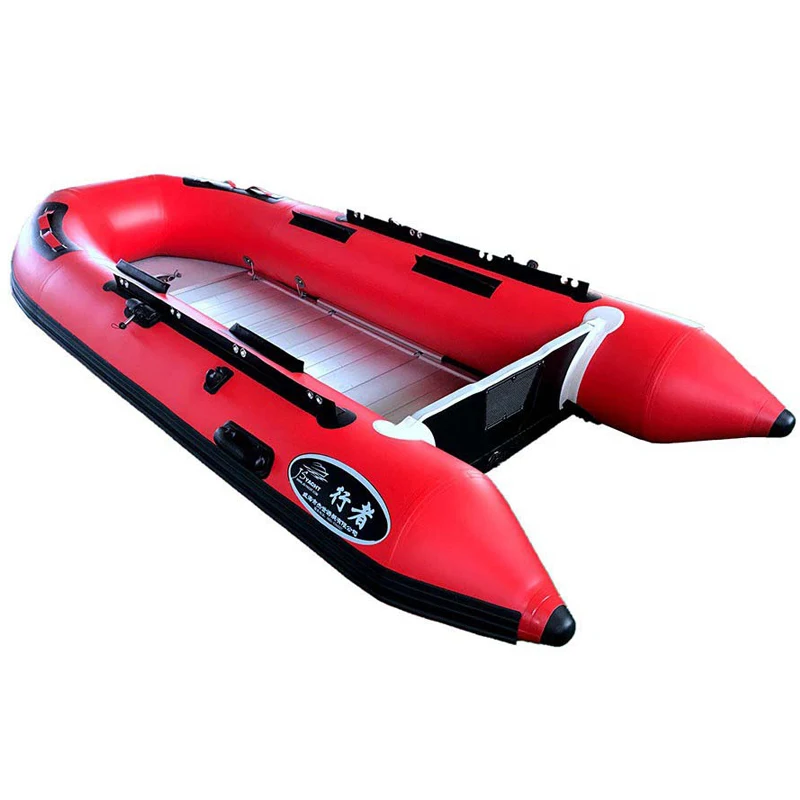 2024 China Factory 1.2mm PVC 2 3 4 5 6 Person Aluminum Floor Cheap Speed Rowing Folding Rigid Inflatable Dinghy Boats