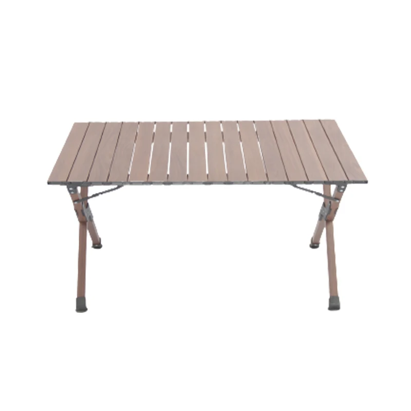 Outdoor Furniture Picnic Portable Wood Grain Camping Folding Aluminum Egg Roll Table picnic table folding