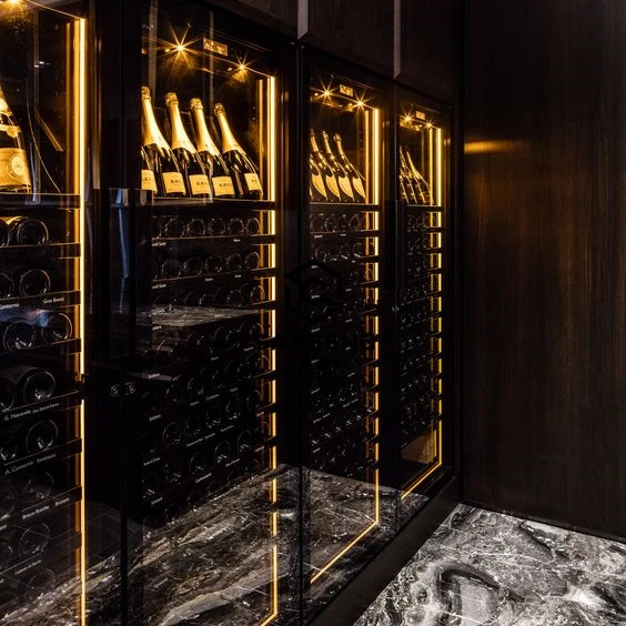 Stainless steel metal modern wine cabinet bar living room furniture