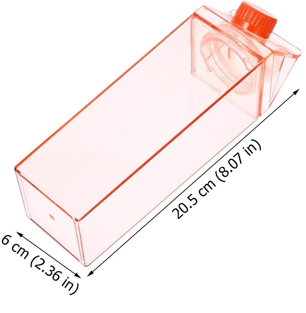 Customize Square Juice Drinking cup Plastic milk carton bottle Milk water bottle