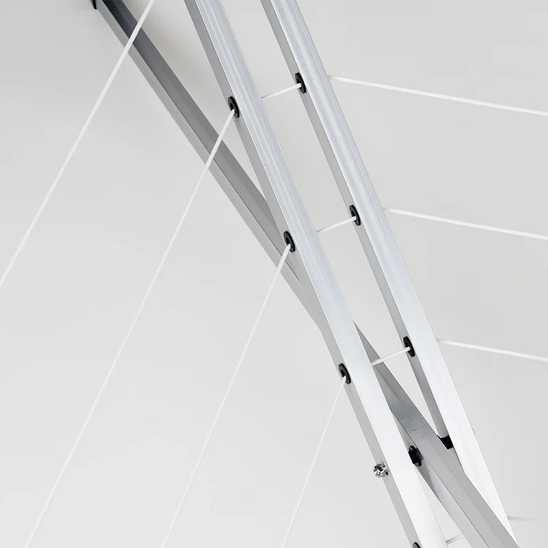 Folding Clothes Drying Rack Large Drying Space Wall Mounted Aluminum Outdoor Clothing Single Bathroom Clothing Organizer Polygon