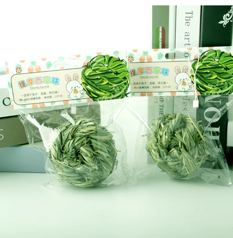 Pet Supplies Rabbit Molar Woven Timothy Grass Ball Chinchilla Guinea Pig Snacks Natural Toys Timothy Hay Ball