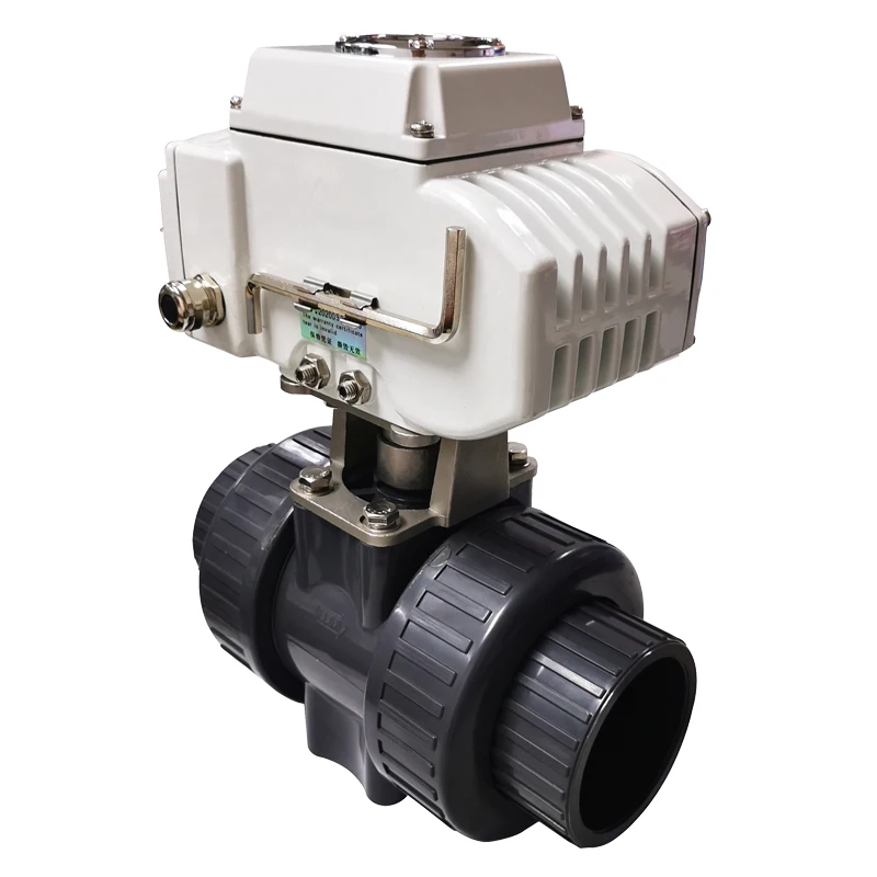 factory price pvc tank true union double motor actuator plastic electrical water ball valves