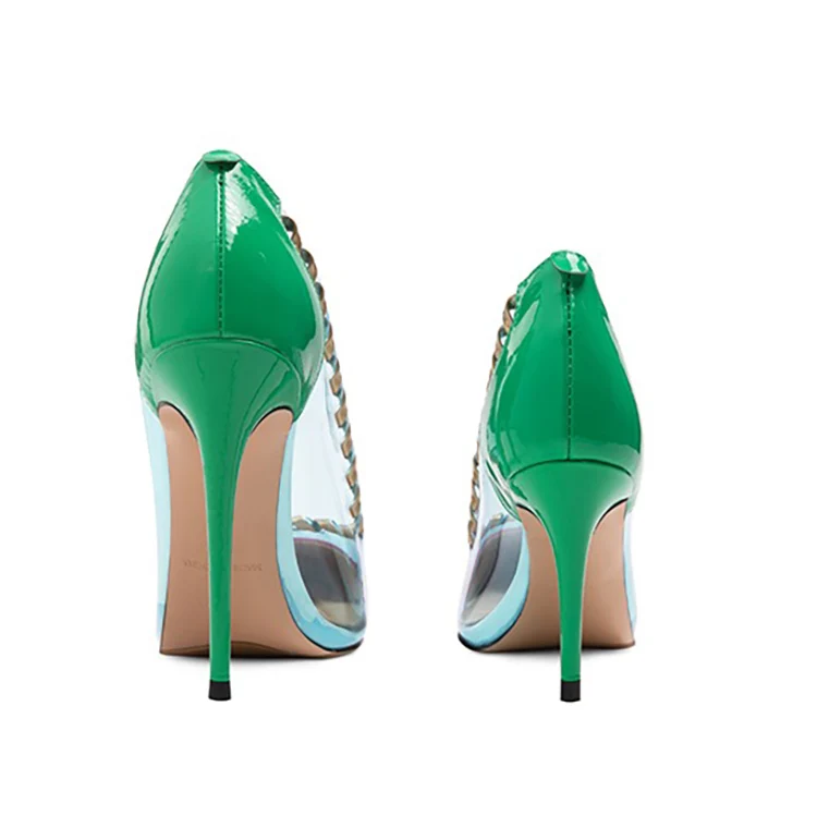 
custom design high quality shoes fashion girls clear high heel shoes leather shoes handmade fancy high heels 