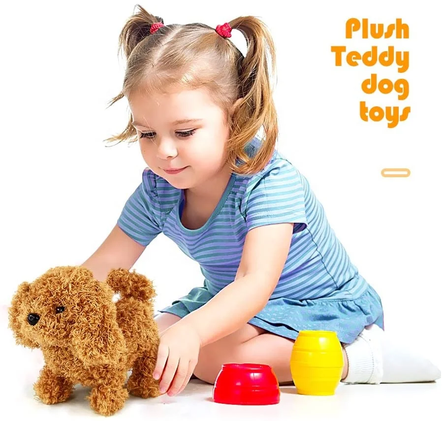 
Stuffed pet Plush Puppy Toy with Tail Wagging and Barking Electronic Dog Soft doll Educational Toys for Toddlers Kids 
