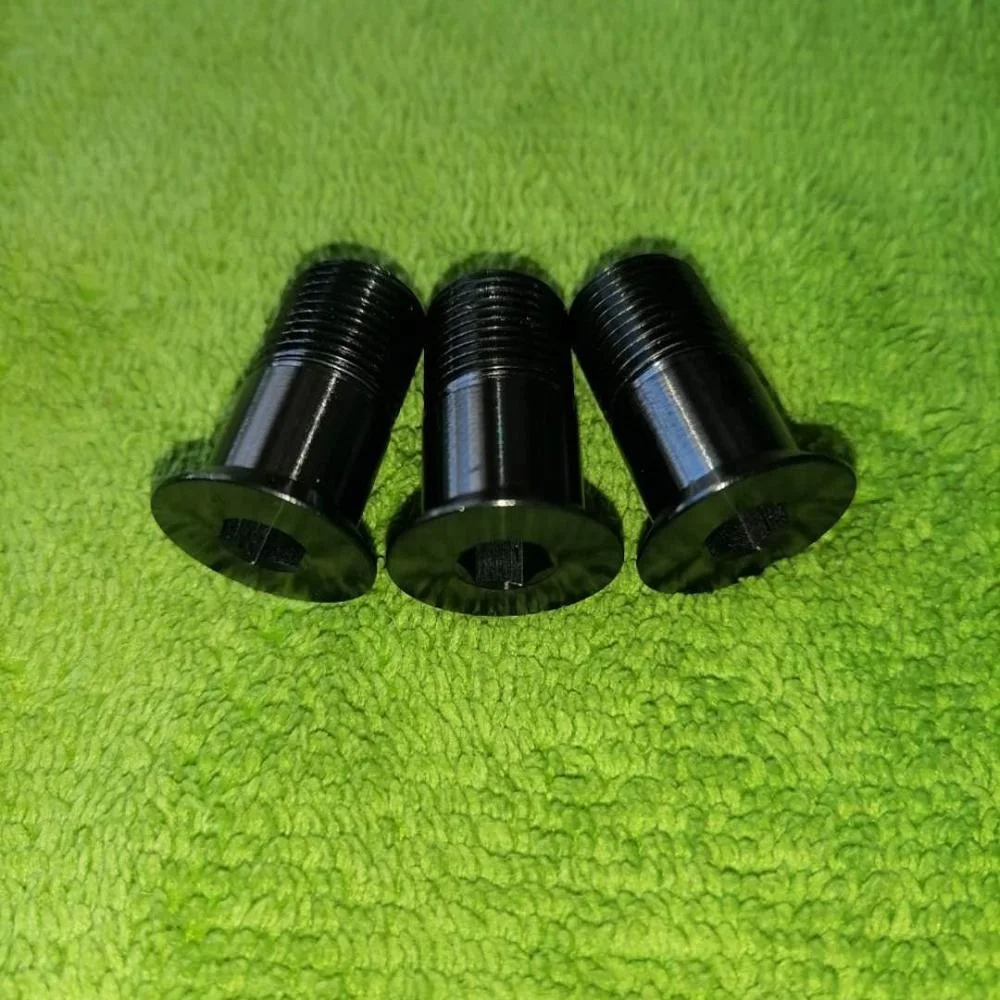 M12-P1.0x23.5 Fully Forged Ti6Al4V Gr.5 Countersunk Head Hollow Titanium Bolt in PVD Black Rolled Thread