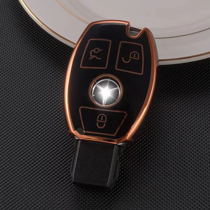 Factory custom OEM 3 buttons TPU car key fob cover case for mercedes benz A C E M S Class GLK CLA GLA GLC