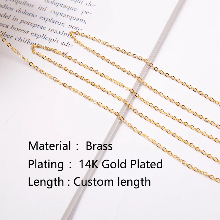 New High Quality Jewelry Material O-shaped Gold Plated Thin Chain Brass Chain for Necklace chain